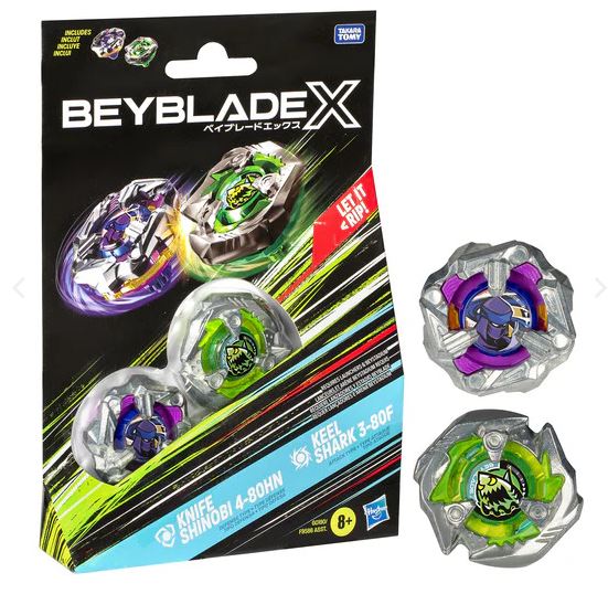 BEYBLADE X DUEL PACK - KNIFE SHINOBI AND KEEL SHARK Supply