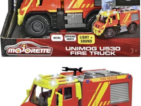 MAJORETTE UNIMOG U530 FIRE TRUCK 14CM LIGHTS AND SOUNDS For Sale