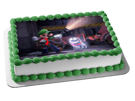 Luigi s Mansion Luigi and Polterpup Edible Cake Topper Image ABPID50661 on Sale