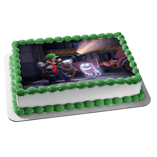 Luigi s Mansion Luigi and Polterpup Edible Cake Topper Image ABPID50661 on Sale