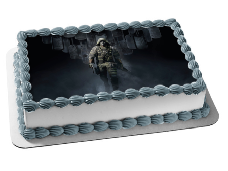 Tom Clancy s Ghost Recon Breakpoint Tactical Shooter Video Game Dog Tags Soldier Edible Cake Topper Image ABPID50415 For Discount