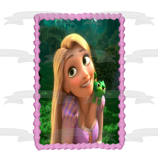 Tangled Rapunzel and Pascal Edible Cake Topper Image ABPID50360 Online