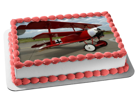 World War 1 Red Baron Plane Edible Cake Topper Image ABPID49924 Online now