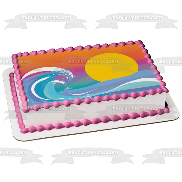 Sunset Beach Retirement Relaxation Vacation Edible Cake Topper Image ABPID50352 Online Hot Sale