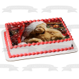 Teddy Bear Christmas Hat Snow Edible Cake Topper Image ABPID50626 Cheap