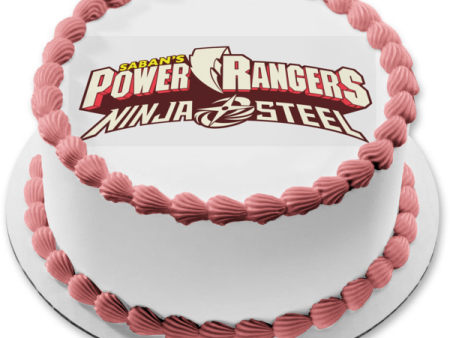 Saban s Power Rangers Ninja Steel Logo Edible Cake Topper Image ABPID50656 Discount