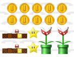 Super Mario Brothers Brick Walls Coins Plants Stars Edible Cake Topper Image ABPID49892 Online