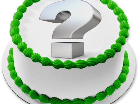 Question Mark Silver Edible Cake Topper Image ABPID49897 Online Hot Sale