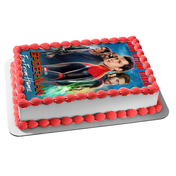 Spider-Man Far from Home Nick Fury Mj Mysterio Spider-Man Edible Cake Topper Image ABPID50359 Online Sale