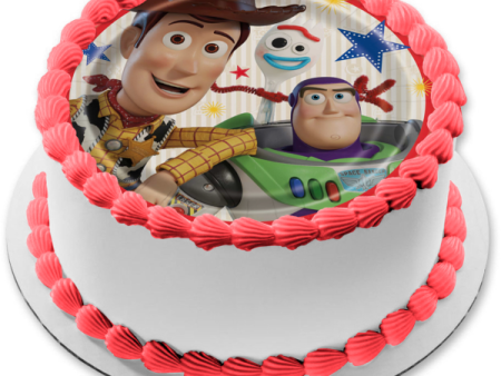 Toy Story 4 Buzz Lightyear Woody Edible Cake Topper Image ABPID49854 Fashion