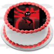 Spider-Man Spider-Verse Spider-Man Red and Black Logo Edible Cake Topper Image ABPID50448 For Cheap