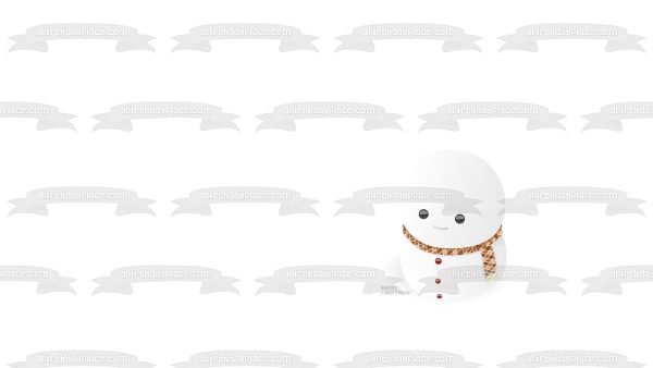 Christmas Snowman Scarf White Background Edible Cake Topper Image ABPID50671 Online Sale