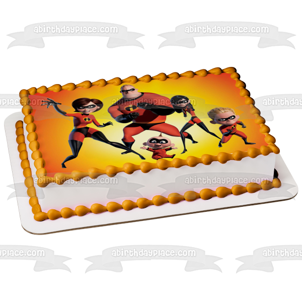 The Incredibles Mr. Incredible Elastigirl Violet Dash Jack-Jack Edible Cake Topper Image ABPID50504 Online now