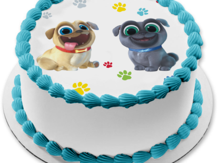 Puppy Dog Pals Bingo and Rolly Paw Print Edible Cake Topper Image ABPID50421 Online Sale