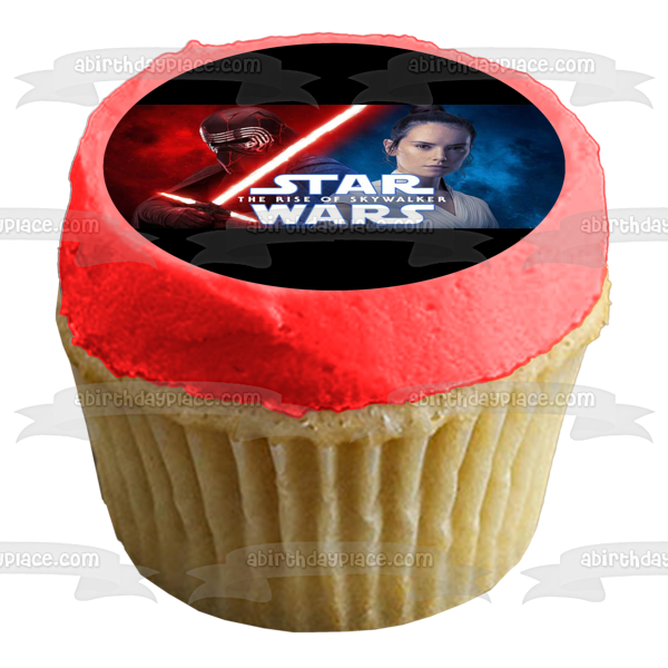 Star Wars the Rise of Skywalker Rey and Kylo Ren Edible Cake Topper Image ABPID50493 Hot on Sale