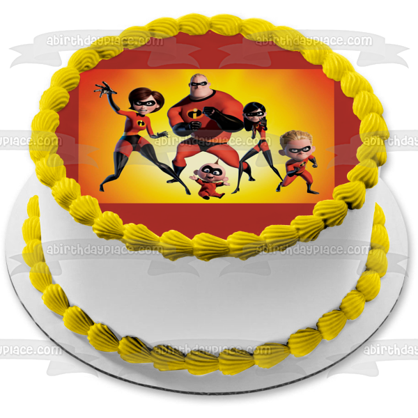 The Incredibles Mr. Incredible Elastigirl Violet Dash Jack-Jack Edible Cake Topper Image ABPID50504 Online now