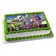 Splatoon 2 Inkling Lime Green Purple Edible Cake Topper Image ABPID50388 Cheap