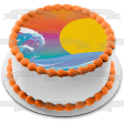 Sunset Beach Retirement Relaxation Vacation Edible Cake Topper Image ABPID50352 Online Hot Sale