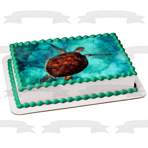 Swimming Sea Turtle Edible Cake Topper Image ABPID50482 For Discount