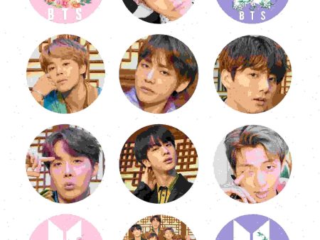 Bts Bangtan Boys K-Pop Jin J-Hope Rm Jungkook Edible Cupcake Topper Images ABPID50377 Supply