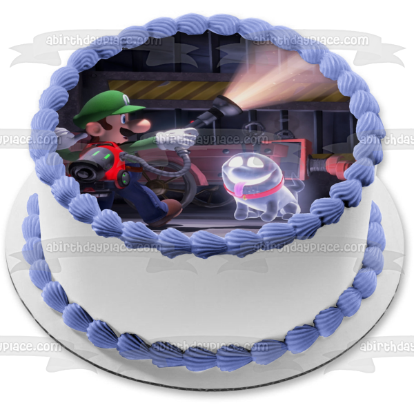 Luigi s Mansion Luigi and Polterpup Edible Cake Topper Image ABPID50661 on Sale