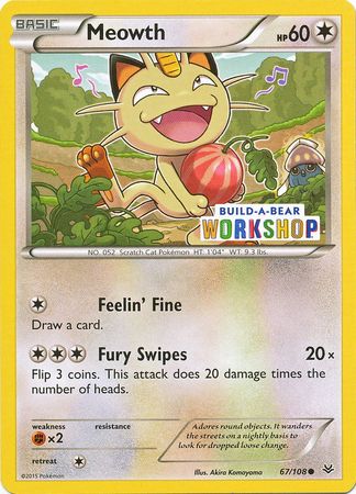 Meowth (67 108) (Build A Bear Workshop Exclusive) [XY: Roaring Skies] Discount