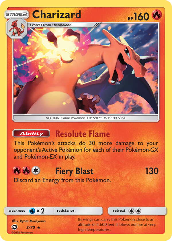 Charizard (3 70) [Sun & Moon: Dragon Majesty] on Sale